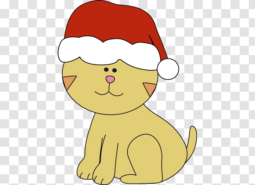 Kitten Cat Santa Claus Candy Cane Puppy - Watercolor - Cliparts Transparent PNG