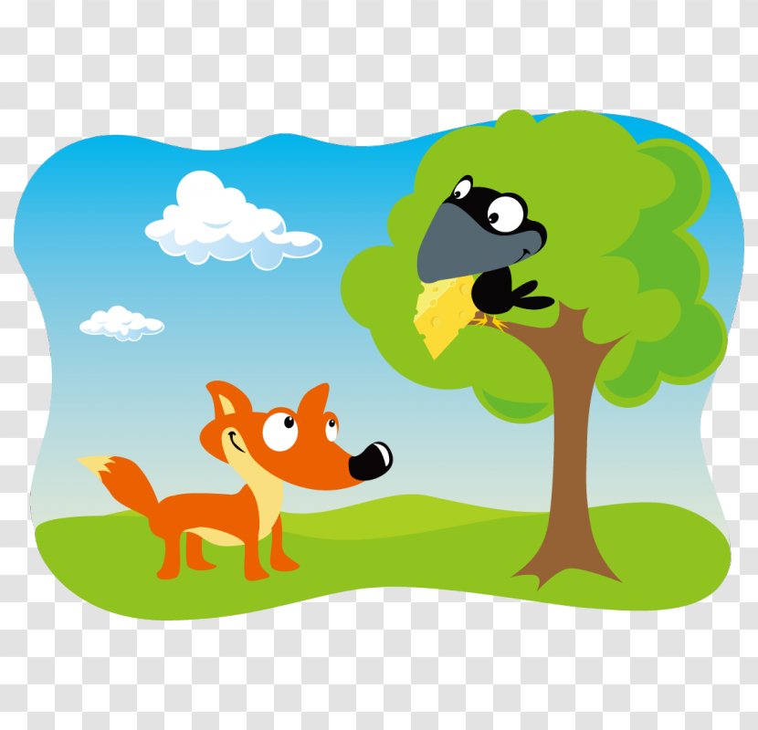 The Fox And Crow Stock Photography Royalty-free Vector Graphics Illustration - Area - Corbeau Et Renard Transparent PNG