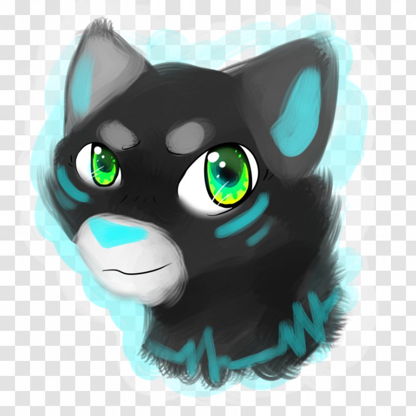 Whiskers Kitten Black Cat Domestic Short-haired - Turquoise Transparent PNG