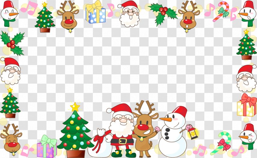 Santa Claus Christmas Ornament Illustration - Fir - Decoration Border Frame Transparent PNG