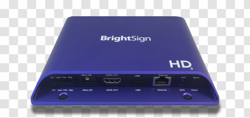 BrightSign HD223 Media Player Wireless Router Digital Signs HD1023 - Access Points - Decoder Transparent PNG