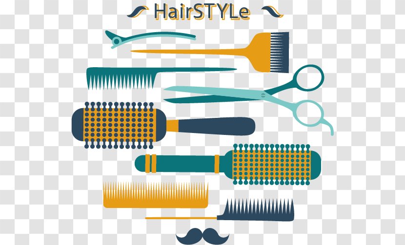 Comb Hairdresser Barber Beauty Parlour - Scissors - Vector Painted Hairdressing Supplies Transparent PNG