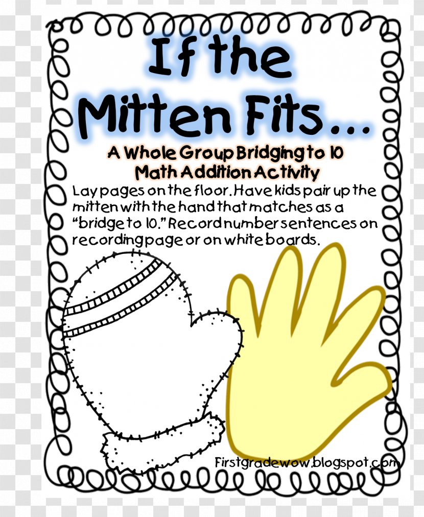 The Mitten First Grade School Mathematics Fourth - Finger Transparent PNG