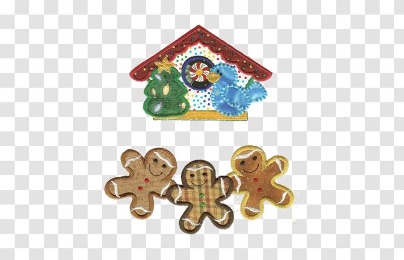 Textile Arts Christmas Ornament Embroidery - Decoration - Cartoon Patch Cottage Gingerbread Man Transparent PNG