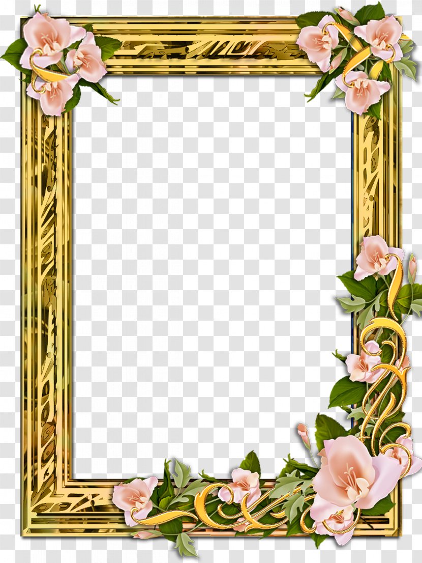 Flower Picture Frames Clip Art - Flowering Plant - Frame Gold Transparent PNG