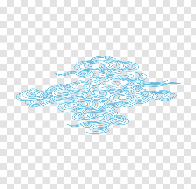 Blue Clouds - Turquoise - Teal Transparent PNG