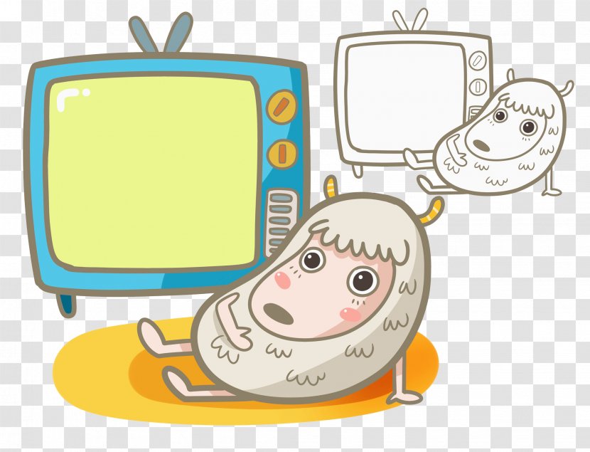 Lovely Sheep Television Illustration - Android Transparent PNG