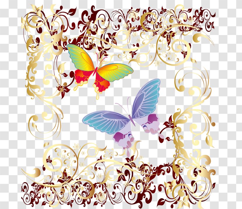 Butterfly Nymphalidae Clip Art - Flower - Pattern Transparent PNG