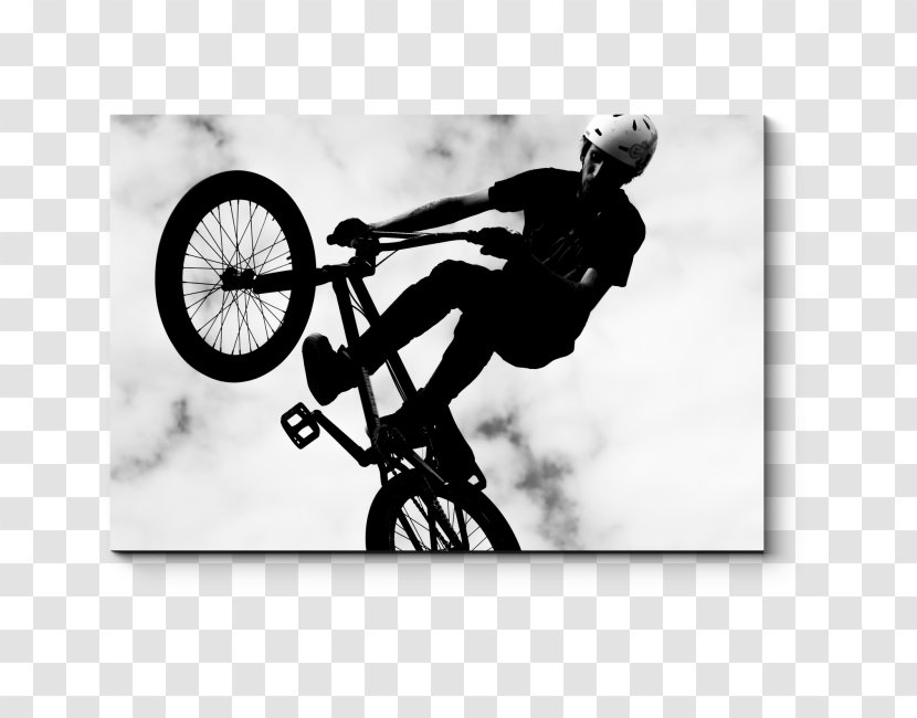 BMX Bike Silhouette Black And White Freestyle Bicycle - Monochrome Photography Transparent PNG