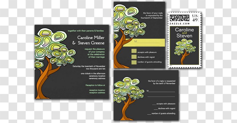 Tree Advertising Flora Save The Date Text - Green Wedding Invitation Transparent PNG