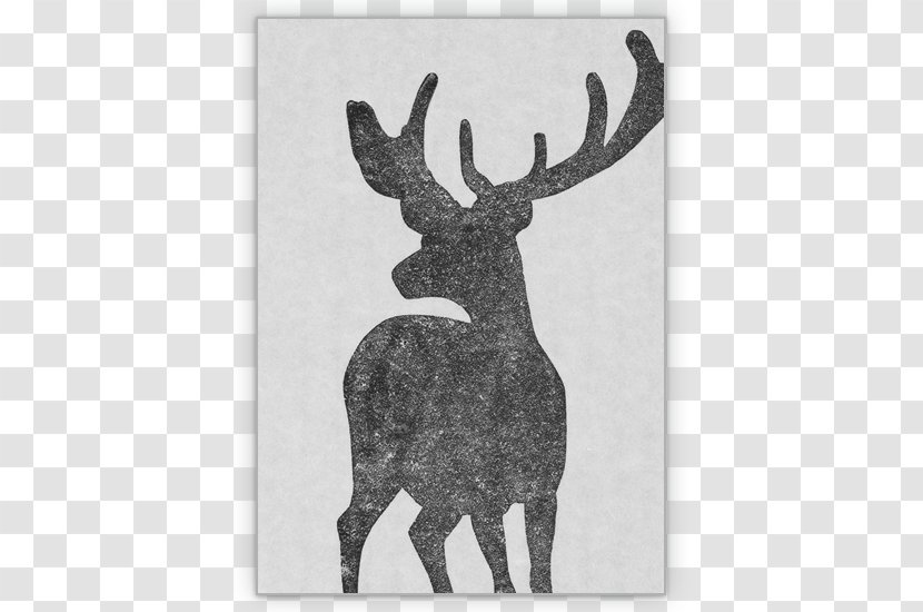 Reindeer Linocut Christmas Card - Horn - Birthday Invitation Transparent PNG