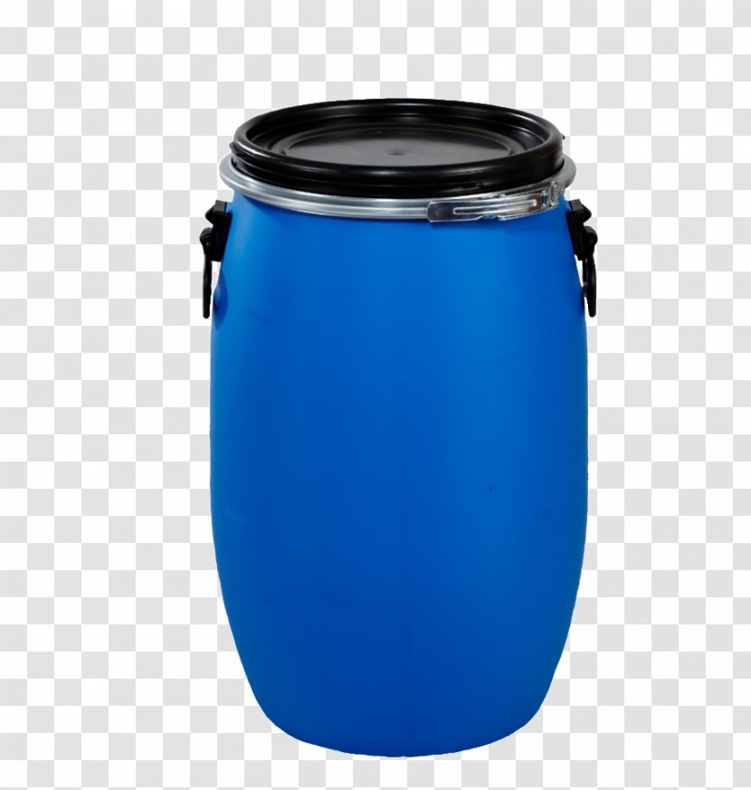Drum Plastic Lid Barrel High-density Polyethylene - Electric Blue Transparent PNG
