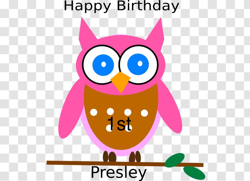 Owl Beak Birthday Party Clip Art - Cupcake - Pink Transparent PNG