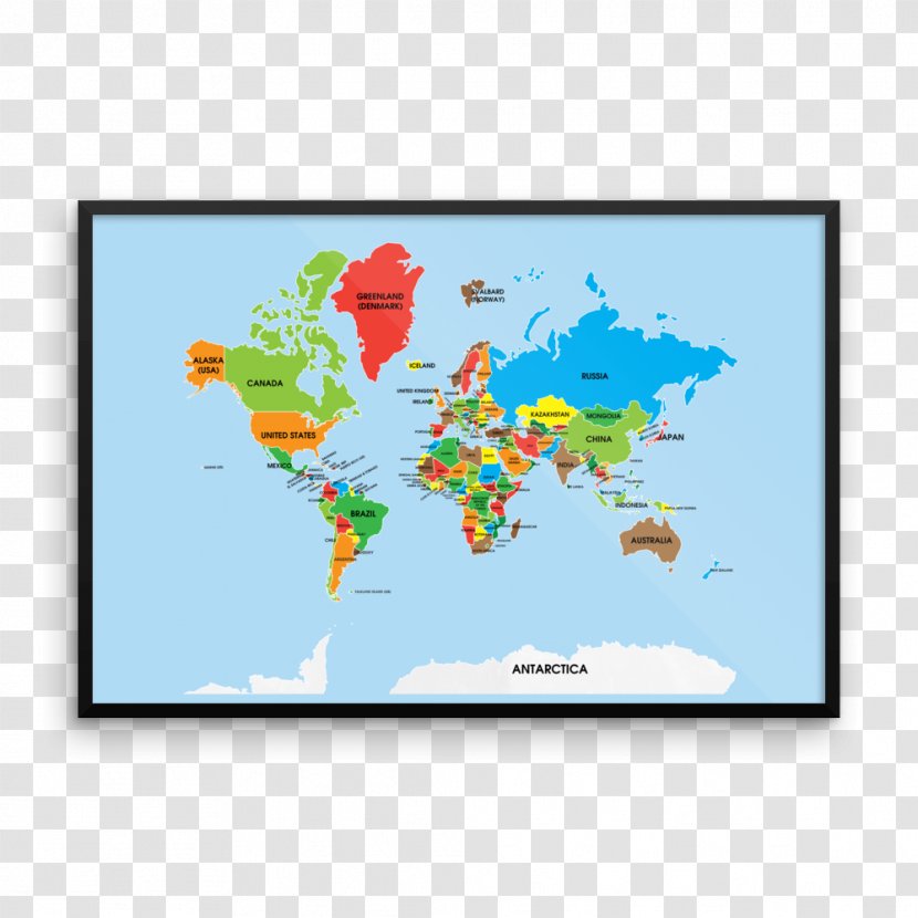 World Map Spanish English - Vector Transparent PNG