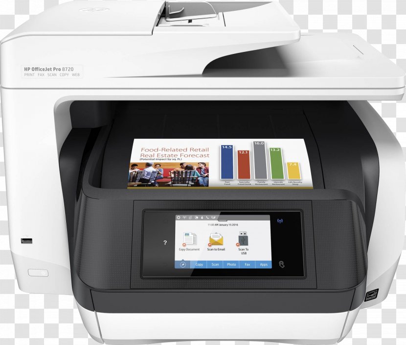 Hewlett-Packard HP Officejet Pro 8720 Multi-function Printer - Hewlett-packard Transparent PNG