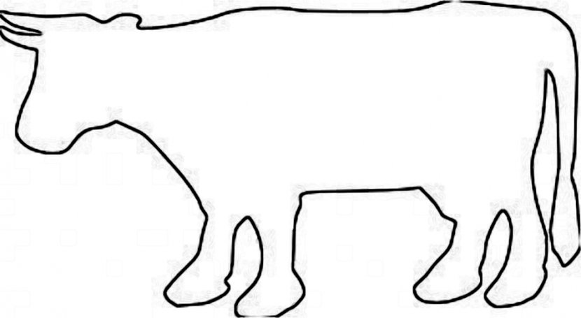 Dairy Cattle Template Paper Clip Art - Wildlife - Cow Outline Transparent PNG