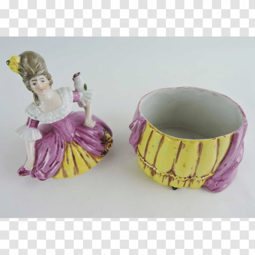 Porcelain Sitzendorf Jar Purple Figurine - Woman - Violet Transparent PNG