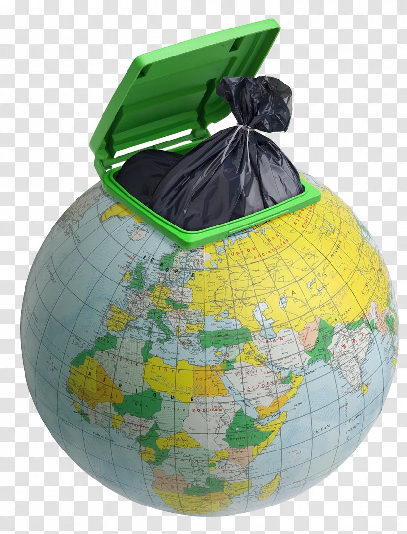 Plastic Bag Waste Container Bin Resource - Creative Environmental Protection Globe Garbage Can Transparent PNG