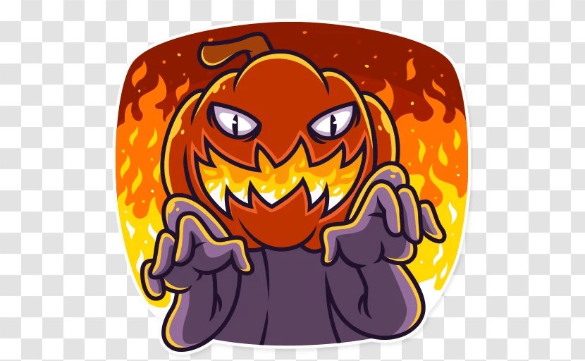 Jack-o'-lantern Sticker Halloween Telegram Clip Art - Organism Transparent PNG