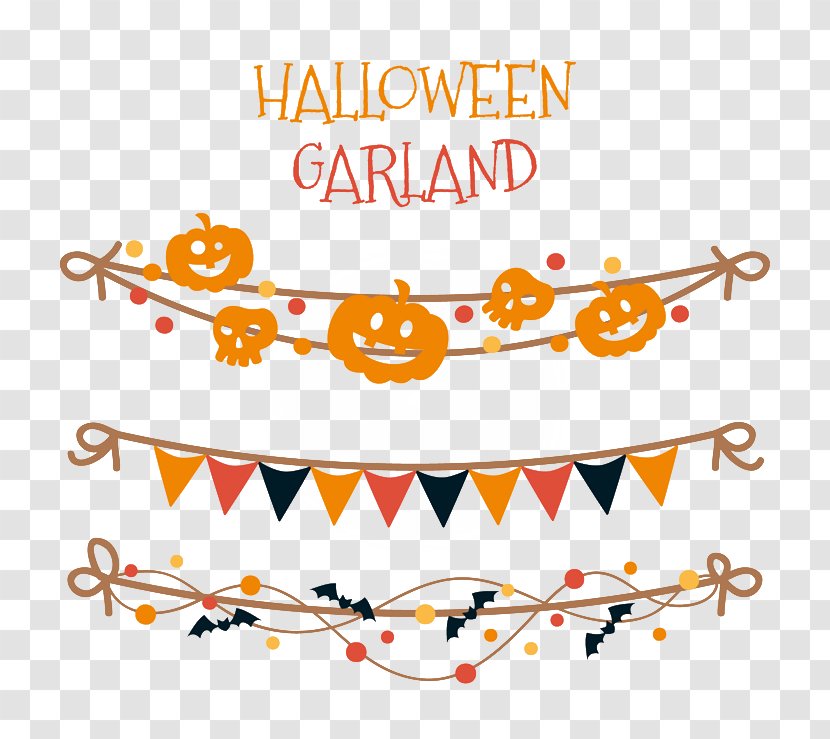 Halloween Garland Clip Art - Pull Flag Transparent PNG