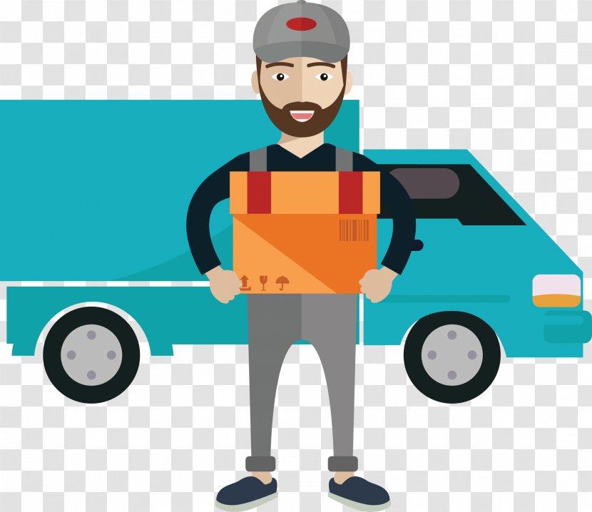 Delivery Courier Royalty-free Illustration - Service - Vector Hand-painted Card Man Transparent PNG