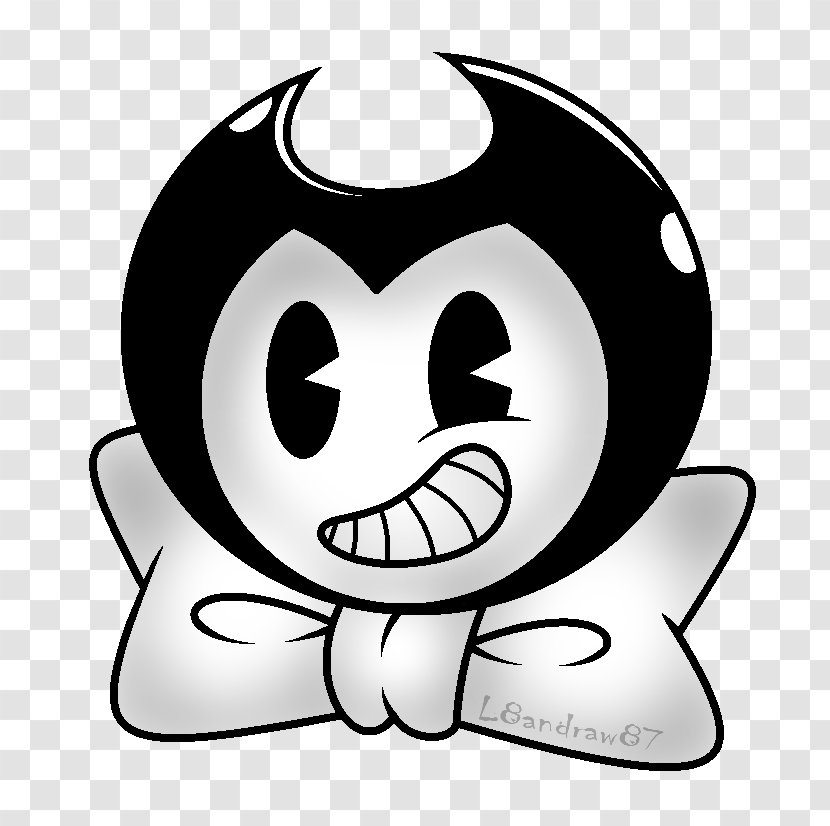 Bendy And The Ink Machine Cuphead Drawing YouTube TheMeatly Games - Cartoon - Scary Face Transparent PNG