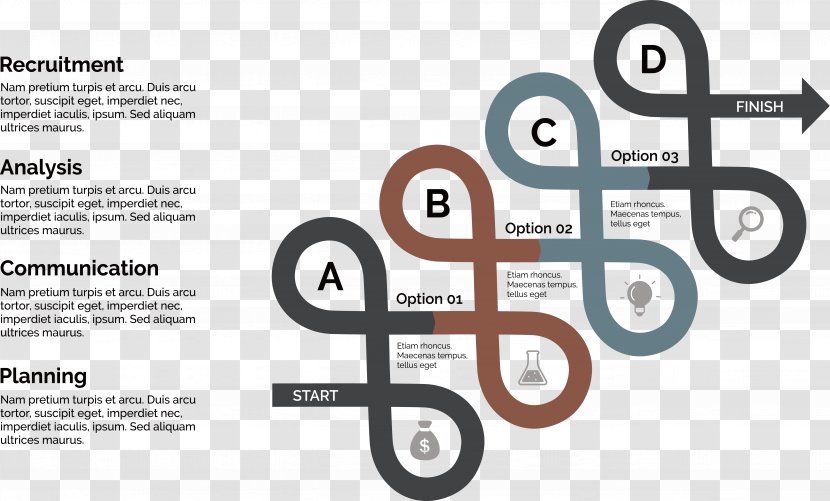 Chart Infographic Template - Pie - Helical Curve Arrows Transparent PNG