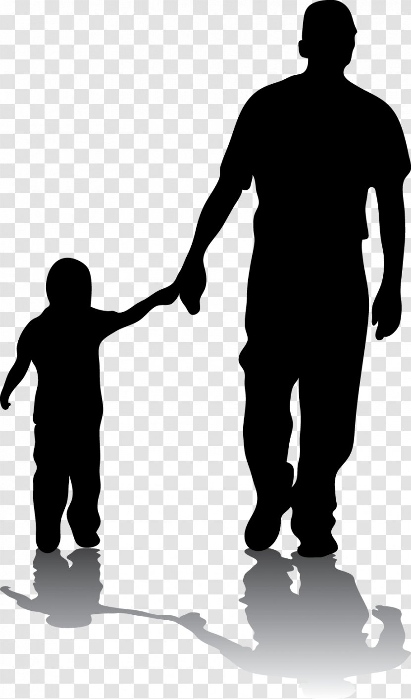 Father Silhouette Son Daughter Family - Standing Transparent PNG