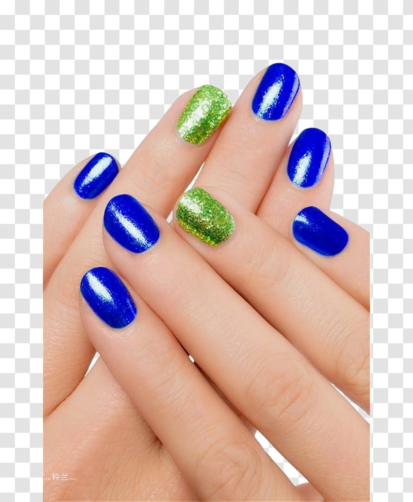 Nail Art Blue Nails Green - Finger - Hand Transparent PNG
