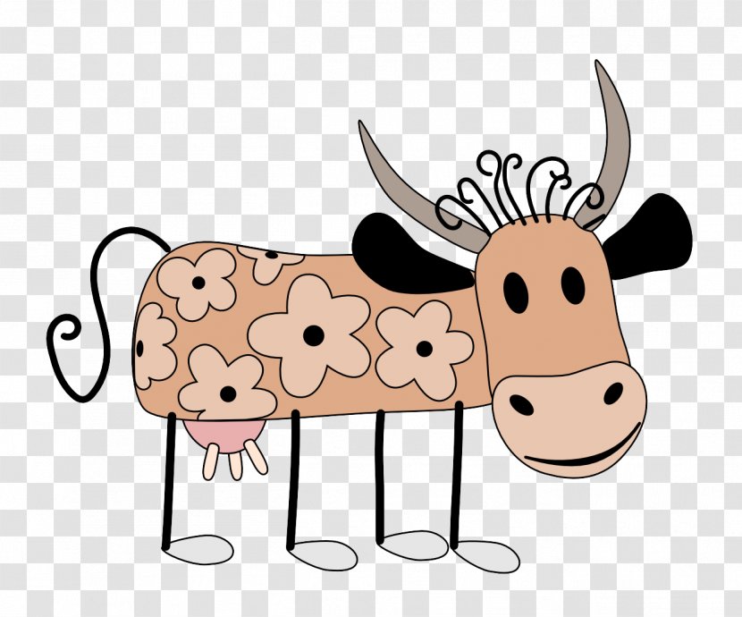 Cartoon Clip Art Bovine Snout Nose - Dairy Cow - Working Animal Fawn Transparent PNG