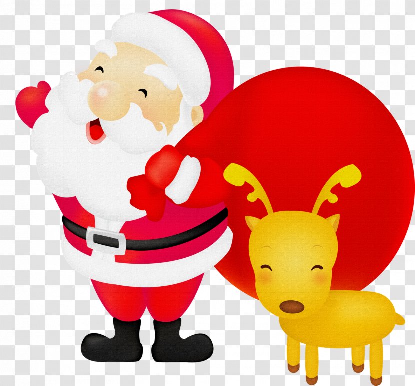 Santa Claus Christmas Reindeer Clip Art - Card Transparent PNG