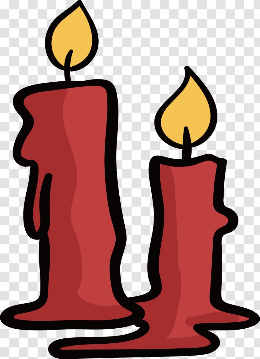 Candle Vecteur - Artwork - Melting Red Candles Transparent PNG