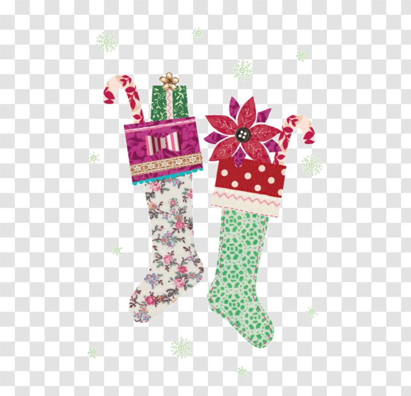 Christmas Ornament Stockings - Holiday Greetings - Cartoon Stocking Flower Decoration Transparent PNG