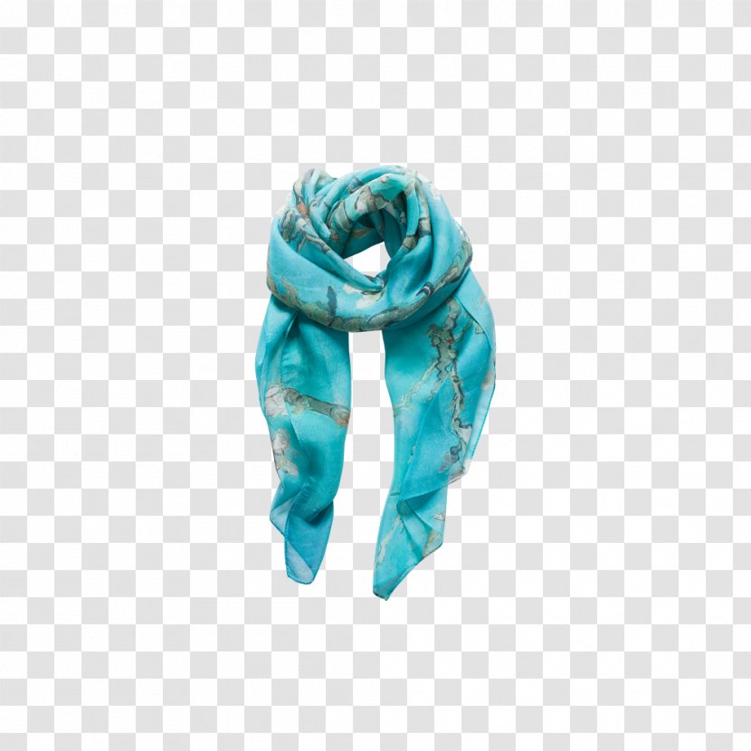 Scarf Turquoise - Electric Blue - Flying Shawl Transparent PNG