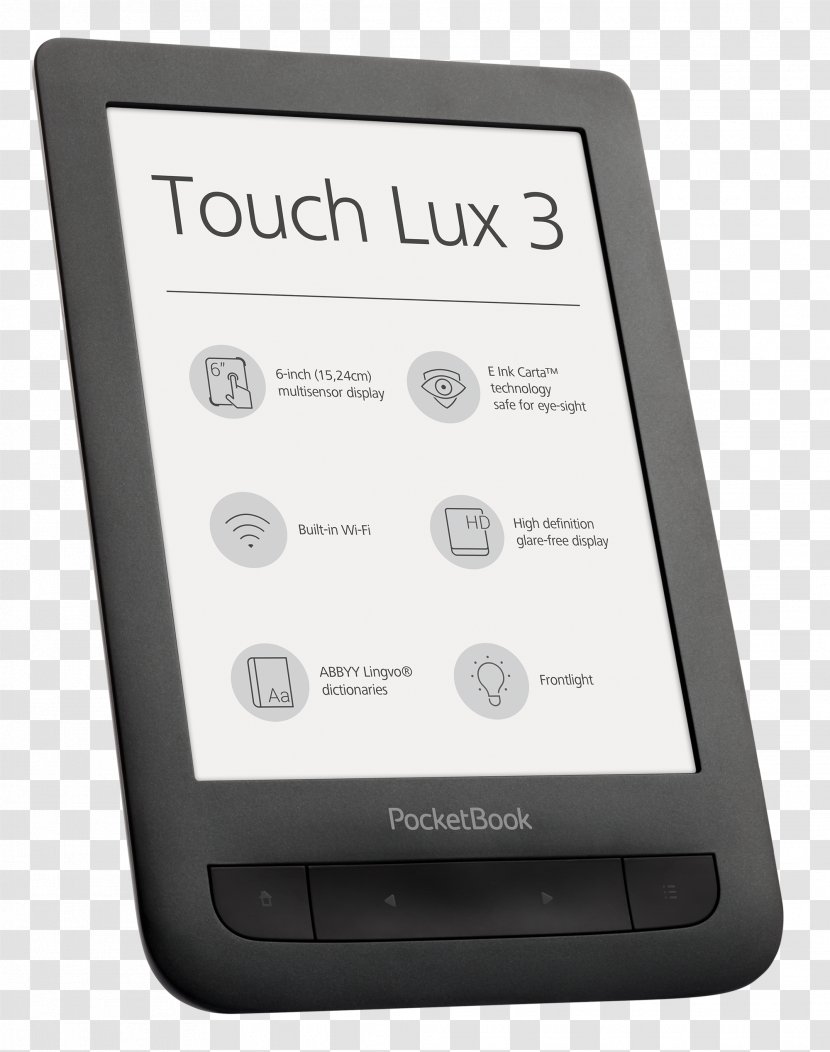E-Readers EBook Reader 15.2 Cm PocketBookTouch Lux PocketBook International E-book - Mobile Phone - Book Transparent PNG