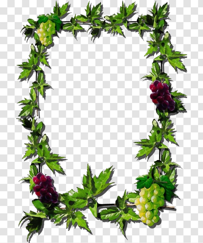Watercolor Flower Wreath - Ivy Family Berry Transparent PNG