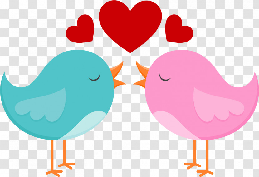 Love Bird Pink Heart Sky Transparent PNG