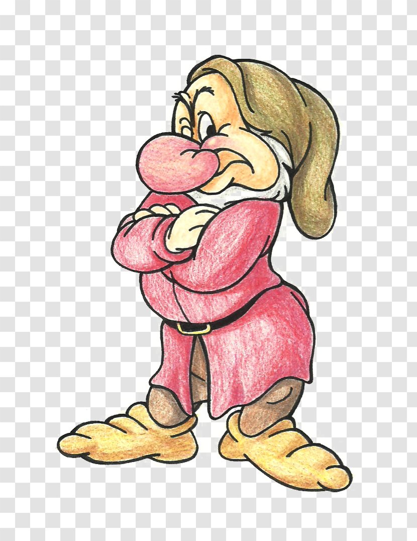 Seven Dwarfs Grumpy Mickey Mouse Bashful Dopey - Watercolor Transparent PNG