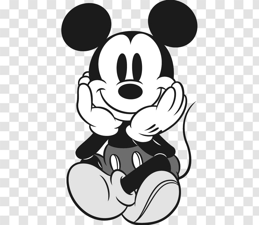 Mickey Mouse Minnie Goofy Black And White Clip Art - Watercolor Transparent PNG