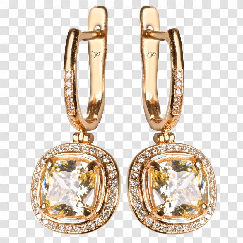 Earring Diamond Necklace Charms & Pendants Cubic Zirconia - Synthetic - Gold Earrings Transparent PNG