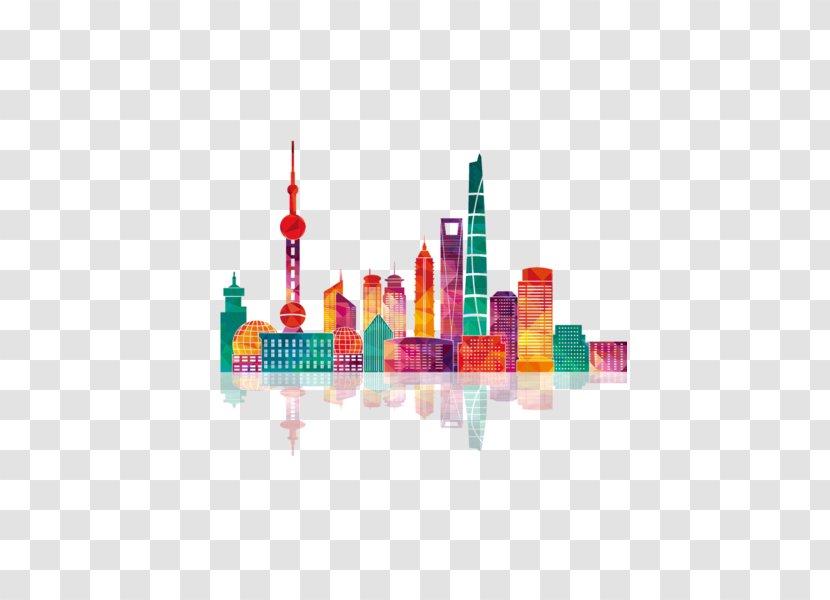Shanghai Skyline Building Illustration - China - Color City Transparent PNG