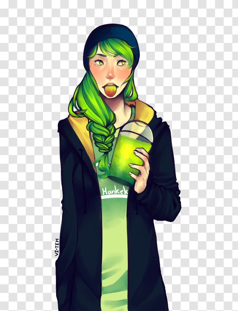 Green Illustration Outerwear Character Fiction - Es Teh Transparent PNG