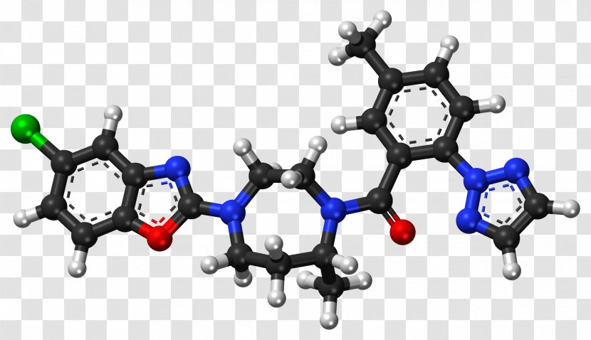 Suvorexant Ball-and-stick Model Molecule Pharmacology Pharmaceutical Drug - Receptor Antagonist Transparent PNG