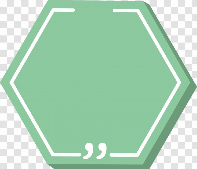 Hexagon Green Icon - Title Box Transparent PNG