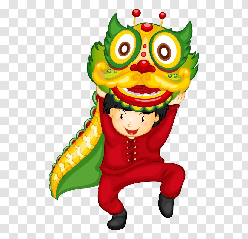 Chinese New Year Dragon Dance Vector Graphics Lion Image - Boy Transparent PNG