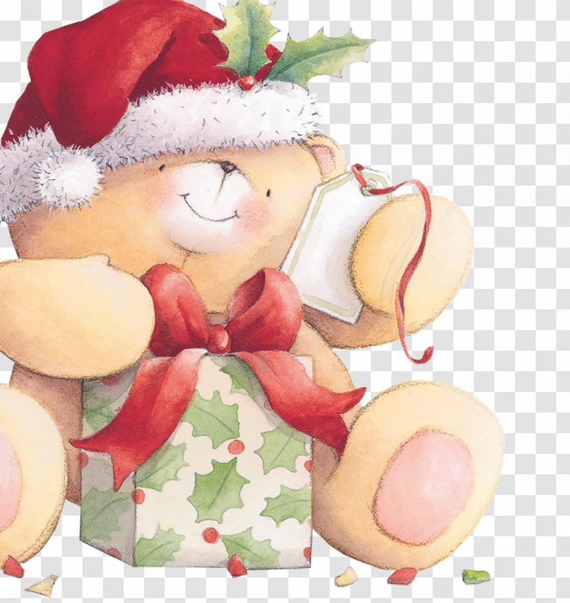 Forever Friends Santa Claus Christmas Bear Clip Art - Cartoon Transparent PNG