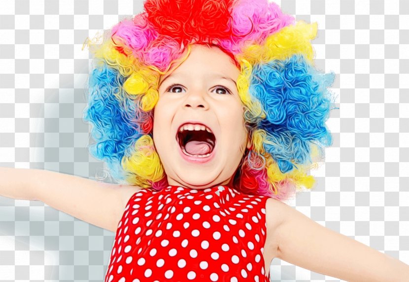 Facial Expression Child Clown Fun Wig - Wet Ink - Costume Mouth Transparent PNG
