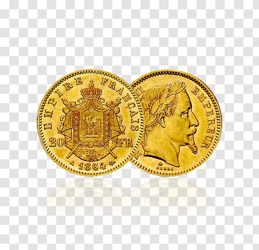 Gold Coin Napoléon French Franc Transparent PNG