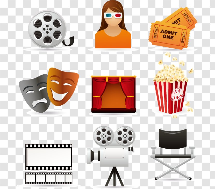 Movie Icons Film Cinema Icon - Logo - Hand-painted Mask Elements Chair Transparent PNG