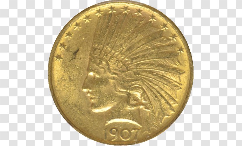 Gold Coin Indian Head Pieces American Eagle - Cent Transparent PNG